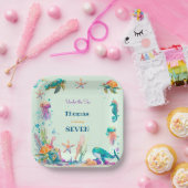 水彩アンダーザシー子供の誕生日 ペーパープレート (パーティー)