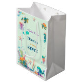 水彩アンダーザシー子供の誕生日 ミディアムペーパーバッグ (正面アングル)
