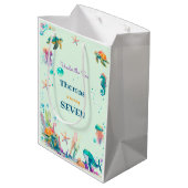 水彩アンダーザシー子供の誕生日 ミディアムペーパーバッグ (裏面アングル)