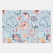 水彩アンダーザシー子供の誕生日 ラッピングペーパーシート (正面2)