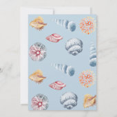 水彩アンダーザシー子供の誕生日 招待状 (裏面)