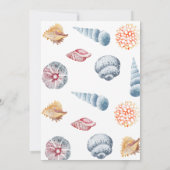 水彩アンダーザシー子供の誕生日 招待状 (裏面)