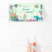 水彩アンダーザシー子供の誕生日 横断幕 (インサイチュ)