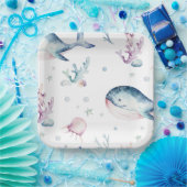 水彩アンダーザシー紙プレート ペーパープレート (パーティー)