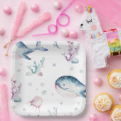 水彩アンダーザシー紙プレート ペーパープレート (パーティー)