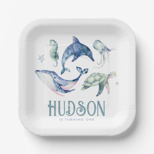 水彩アンダーザシー紙プレート ペーパープレート (正面)