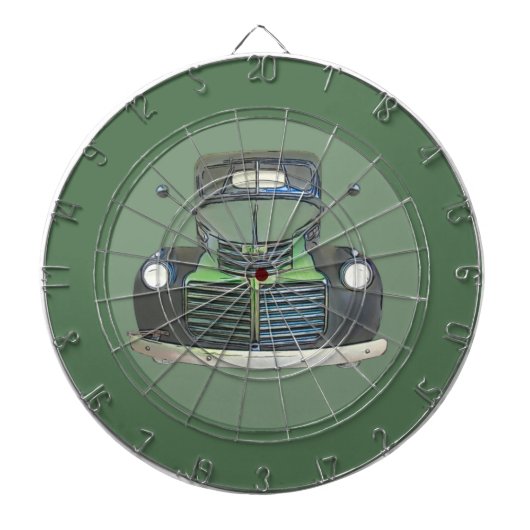 水彩アンティークトラックダーツボード ダーツボード (正面)