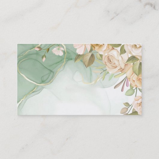 水彩アンティークバラウェディングプランナーカスタム 名刺 (裏面)