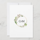 水彩アンティークホワイト金ゴールドフローラ結婚ズ 招待状 (裏面)