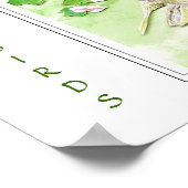 水彩アンナズハミングバード – バードプリント ポスター (角)