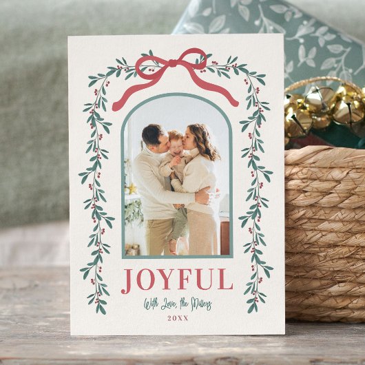 水彩アーチのガーランド 弓 カスタム センチメント フォト シーズンカード