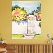 水彩アーチ式庭園ゲート キャンバスプリント (インサイチュ (リビング))