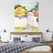 水彩アーチ式庭園ゲート キャンバスプリント (インサイチュ (寝室))