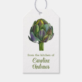 水彩アーティチョークオーガニック ギフトタグ