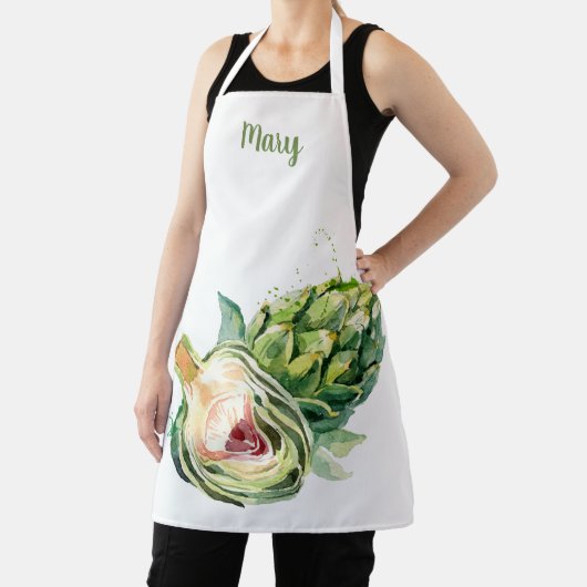 水彩アーティチョークカスタマイズ可能エプロン エプロン (インサイチュ)