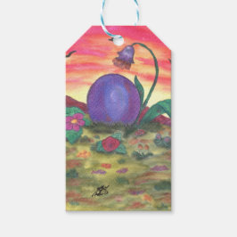 水彩アートイラストレーションイースターエッグサンライズ ギフトタグ