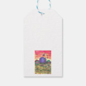 水彩アートイラストレーションイースターエッグサンライズ ギフトタグ (裏面)