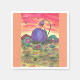 水彩アートイラストレーションイースターエッグサンライズ スタンダードカクテルナプキン