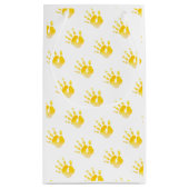 水彩アートハンドプリントベビーイエローユニセックススウィート スモールペーパーバッグ (裏面)