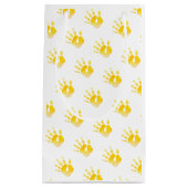 水彩アートハンドプリントベビーイエローユニセックススウィート スモールペーパーバッグ (正面)