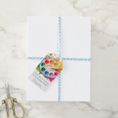 水彩アートパレットエイジ誕生日パーティー ギフトタグ (より糸付き)