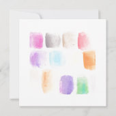 水彩アートパーティー誕生日カラフル抽象芸術 サンキューカード (裏面)