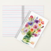 水彩アートフラワーズインアオブザベリー春花束 ノートブック (内側)