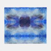 水彩アートブルーパープルマジックフリースブランケット フリースブランケット (正面(横))