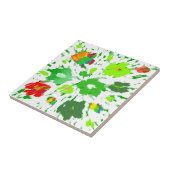 水彩アートポップ・アートのフローラタイル タイル (側面)