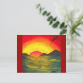 水彩アートマジカルサンライズ風景 シーズンポストカード (スタンド正面)