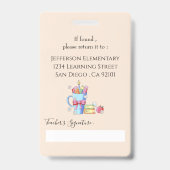 水彩アート用品ブックス先生IDバッジ バッジ (Back)