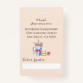 水彩アート用品ブックス先生IDバッジ バッジ (裏面)