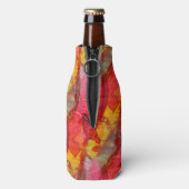 水彩アート赤い黄色 ボトルクーラー (ボトル裏面)