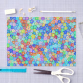 水彩アート非常に小さいカラフル花 薄葉紙 (クラフト)