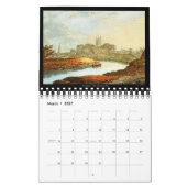 水彩アート2024美しいオフィスデスクカレンダー カレンダー (3月 2027)