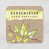 水彩アーボリストツリ気にー正方形名刺 スクエア名刺 (正面)