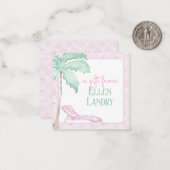 水彩アールデコパームビーチ椅子エンクロージャ ノートカード (正面/裏面インサイチュ)