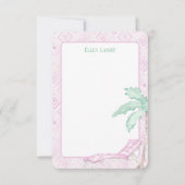 水彩アールデコパームビーチ椅子 サンキューカード (正面)