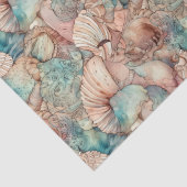 水彩アールヌーボースタイルシーシェルズパターン 薄葉紙 (詳細)