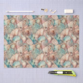 水彩アールヌーボースタイルシーシェルズパターン 薄葉紙 (クラフト)