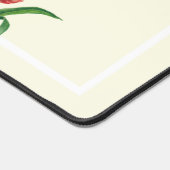 水彩イエローオウムのチューリップフローラアート デスクマット (コーナー)