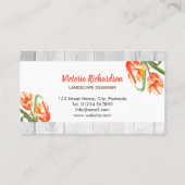 水彩イエローオウムのチューリップフローラアート 名刺 (裏面)