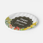 水彩イエローオレンジ春の花 ペーパープレート (アングル)