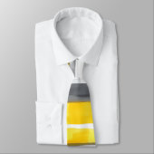 水彩イエローグレーホワイトネックストライプのタイ ネクタイ (タイ)