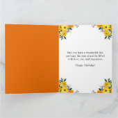 水彩イエローサマーフラワーズ誕生日 カード (内部)