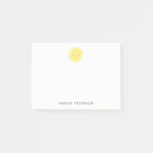 水彩イエローサンシャインパーソナライズされた ポストイット (正面)