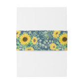 水彩イエローサンフラワーネイビーブルー結婚ズ 招待状ベリーバンド (裏面例)