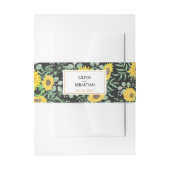 水彩イエローサンフラワーブラック結婚ズ 招待状ベリーバンド (正面例)