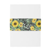 水彩イエローサンフラワーブラック結婚ズ 招待状ベリーバンド (裏面例)