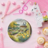 水彩イエローダッフィディルイースターペーパー プレート (パーティー)